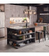 Aberdeen 3 Light Island Chandelier Distressed Grey Wood Effect & Old Bronze-5