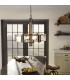 Aberdeen 6 Light Chandelier Distressed Grey Wood Effect & Old Bronze-2