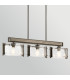 Aberdeen 3 Light Island Chandelier Distressed Grey Wood Effect & Old Bronze-6