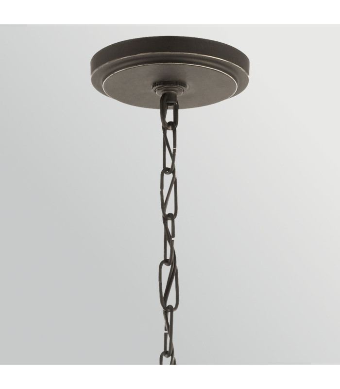 Aberdeen 6 Light Chandelier Distressed Grey Wood Effect & Old Bronze-6