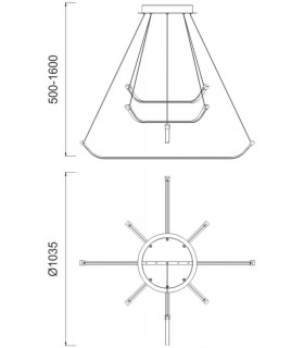 Ceiling Pendant LED Light 50W, 3900lm, 3000K Polished Chrome, White Acrylic - 2