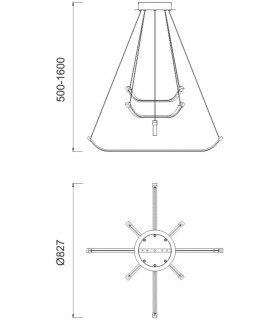 Ceiling LED Light 36W, 2800lm, 3000K Polished Chrome, White Acrylic - 2