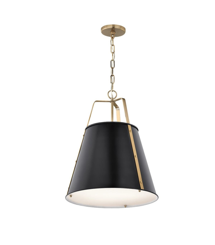 Etcher Large Pendant Light Black & Brass-1