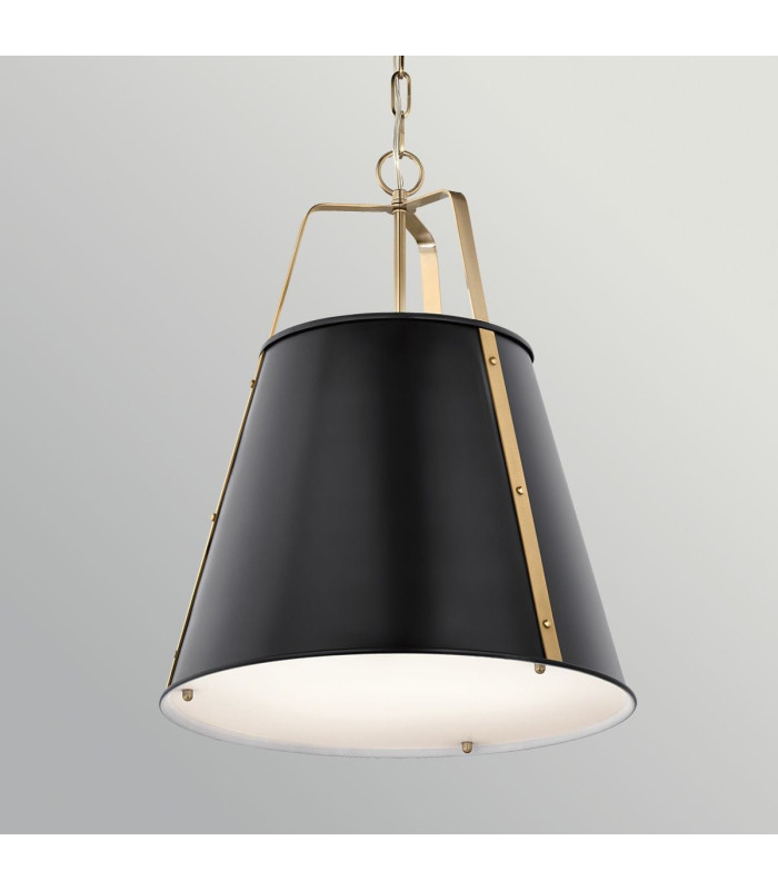 Etcher Large Pendant Light Black & Brass-6