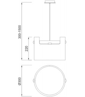 Ceiling Pendant Large 1x40W, White Metal, Wood - 2