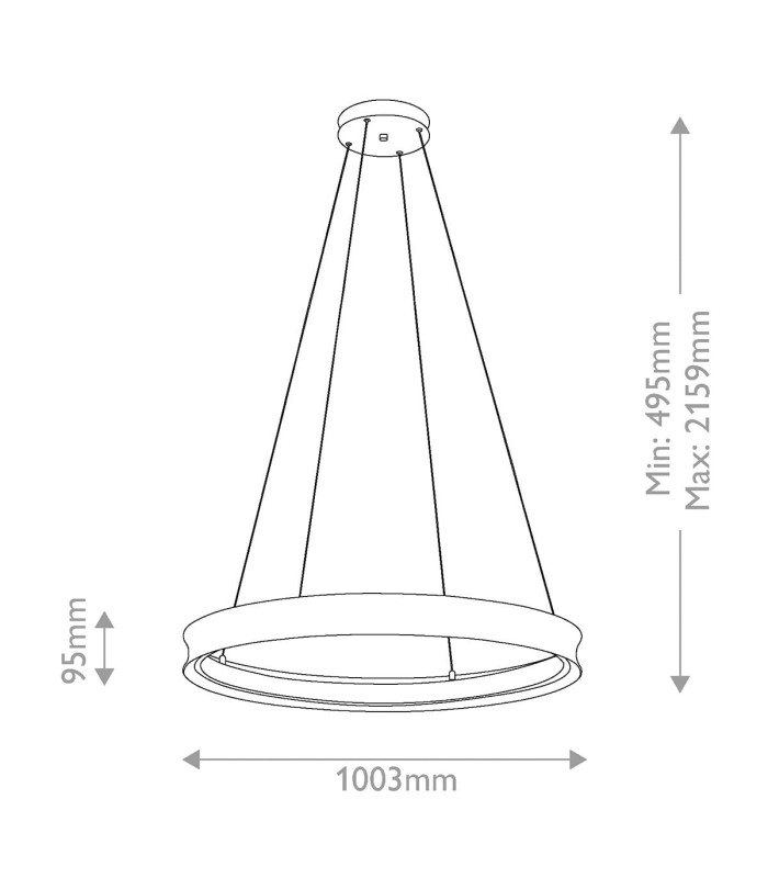Larousse Integrated LED Large Pendant Light Champagne Bronze 2637K-3
