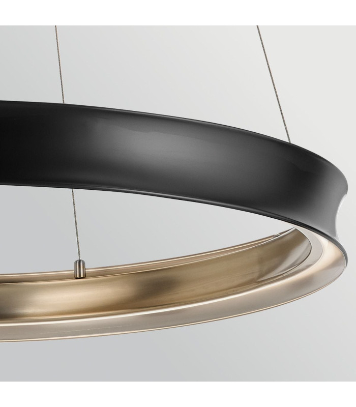 Larousse Integrated LED Large Pendant Light Black & Brass 2637K-5