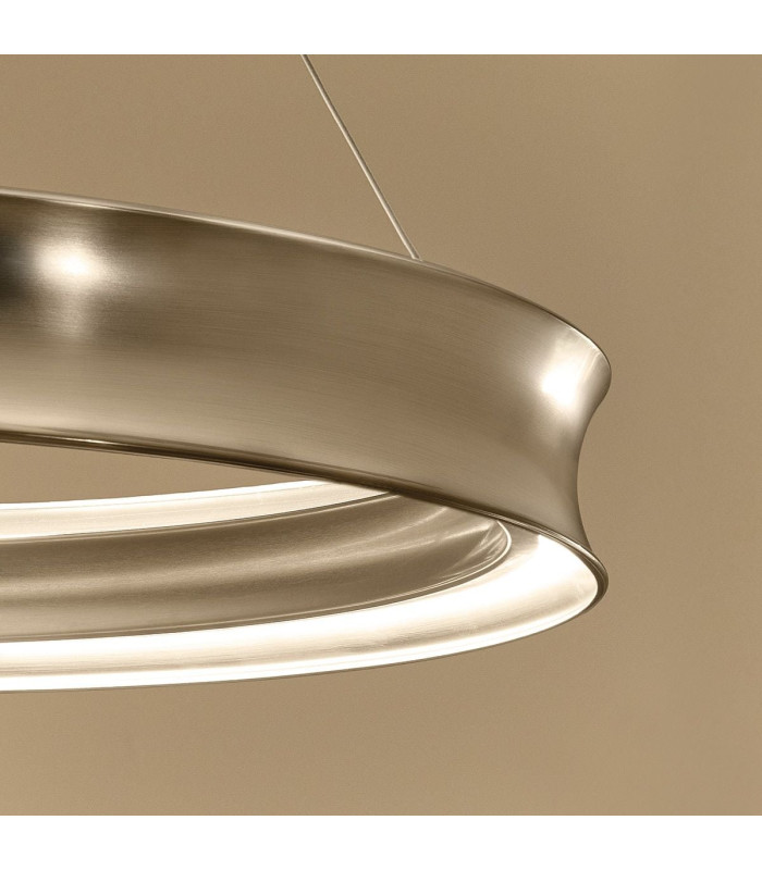 Larousse Integrated LED Large Pendant Light Champagne Bronze 2637K-4