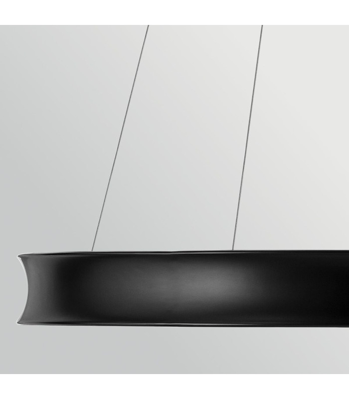 Larousse Integrated LED Large Pendant Light Black & Brass 2637K-7