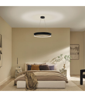 Larousse Integrated LED Medium Pendant Light Black & Brass 2665K-2