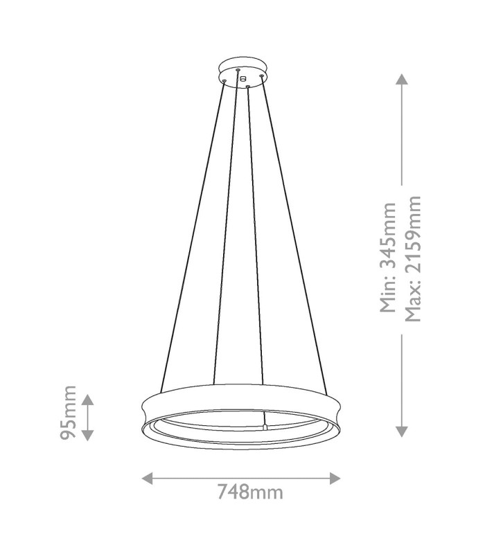 Larousse Integrated LED Medium Pendant Light Black & Brass 2665K-3