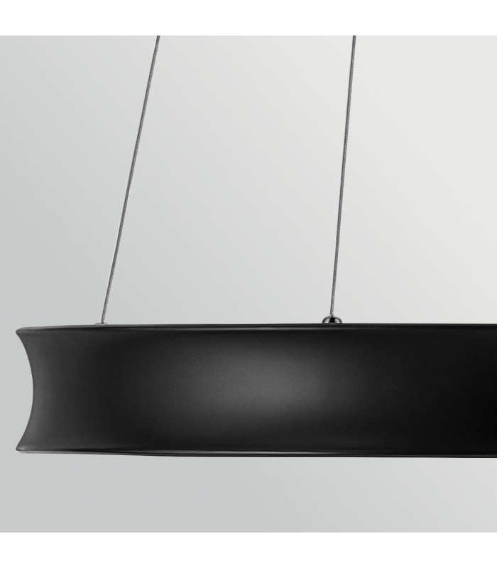 Larousse Integrated LED Medium Pendant Light Black & Brass 2665K-7
