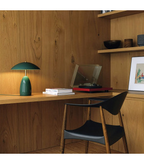Poppy 12V Integrated LED Rechargeable Small Table Lamp Pine Green 3000K-2