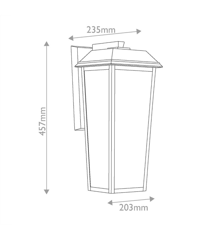 Mathus Medium Wall Lantern Black IP44-3