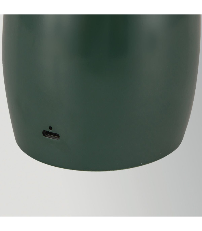 Poppy 12V Integrated LED Rechargeable Small Table Lamp Pine Green 3000K-6