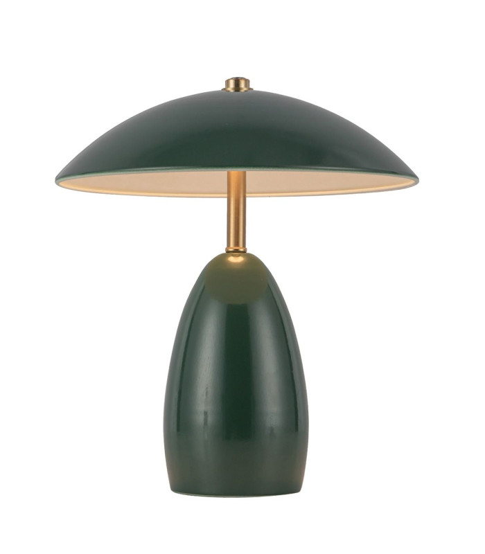 Poppy 12V Integrated LED Rechargeable Small Table Lamp Pine Green 3000K-8