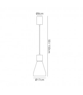 Ceiling Pendant Large 17cm Round 1 x E27, Matt White - 2