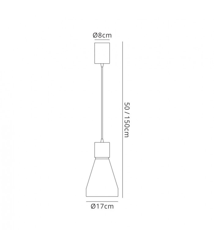 Ceiling Pendant Large 17cm Round 1 x E27, Matt White - 2