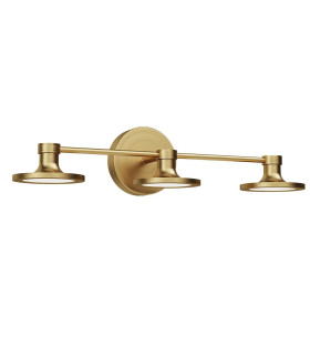 Issa 3 Light Integrated LED Wall Light Brushed Gold 3000K IP44-1