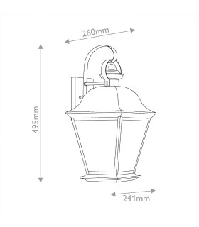 Mount Vernon Large Wall Lantern Black IP44-2