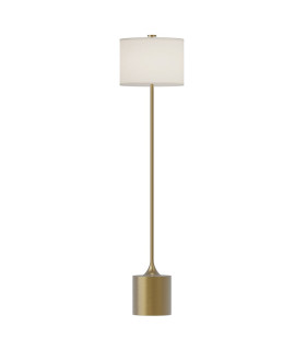 Issa Floor Lamp Brushed Gold Ivory Linen-1