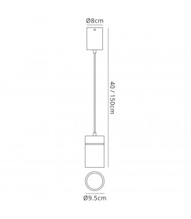 Ceiling Pendant Small 9.5cm Round 1 x E27, Matt White - 2