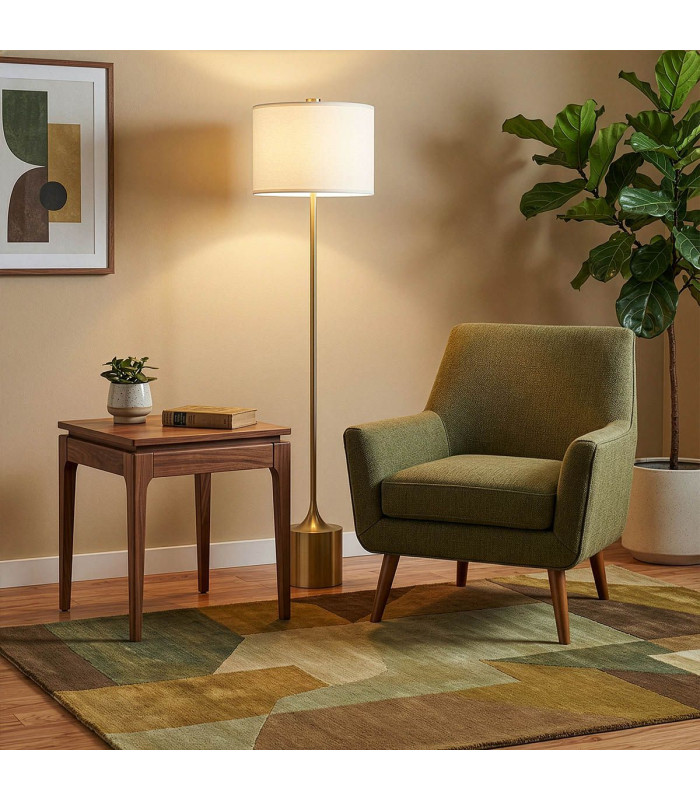 Issa Floor Lamp Brushed Gold Ivory Linen-2