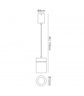 Ceiling Pendant Large 12cm Round 1 x E27, Silver - 2