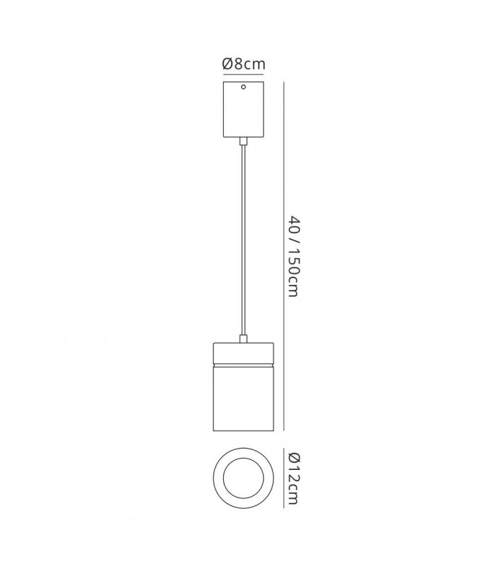 Ceiling Pendant Large 12cm Round 1 x E27, Silver - 2