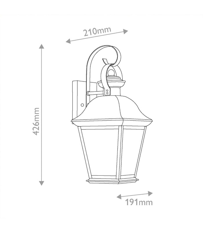 Mount Vernon Medium Wall Lantern Black IP44-3