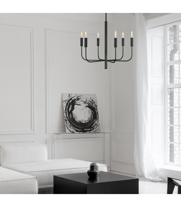Brianna 6 Light Chandelier Black-2