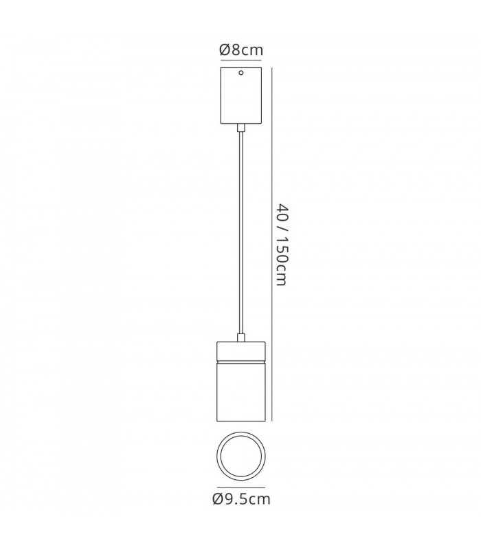 Ceiling Pendant Small 9.5cm Round 1 x E27, Silver - 2