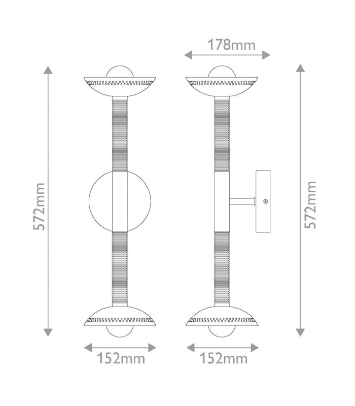 Arden Up Down Integrated LED Wall Light Matte Black Walnut Wood Veneer 3000K-3