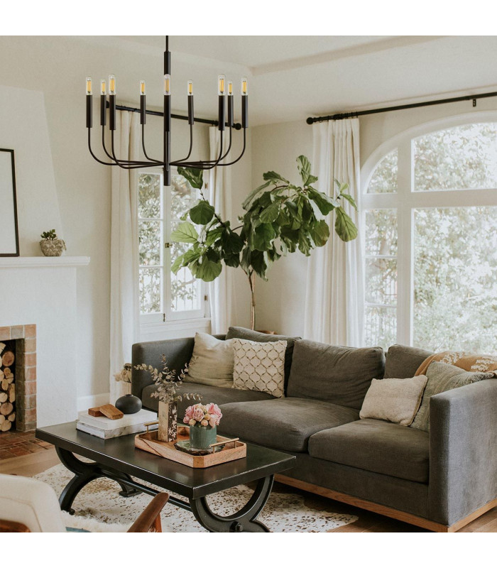 Brianna 9 Light Chandelier Black-2