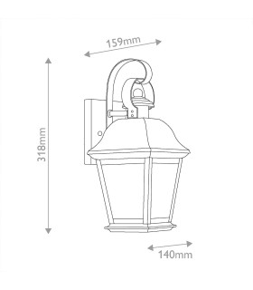 Mount Vernon Small Wall Lantern Black IP44-2
