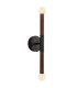 Arden Up Down Integrated LED Wall Light Matte Black Walnut Wood Veneer 3000K-9