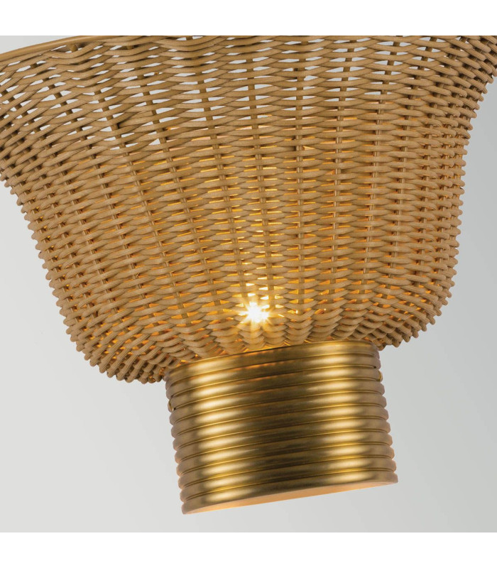 Kai Wall Light Brushed Gold & Rattan-5