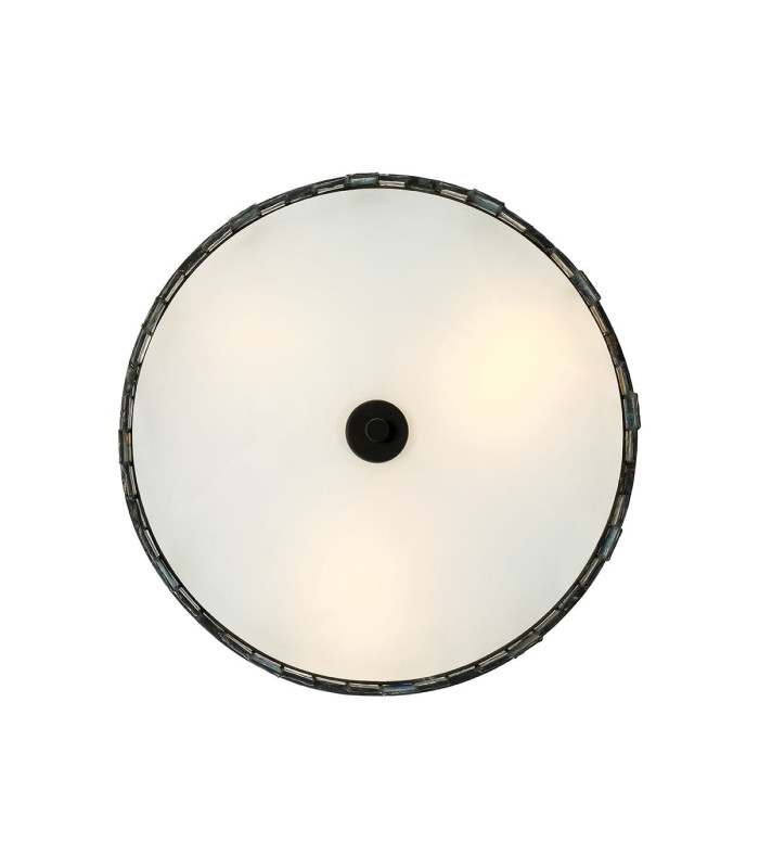 Sentry 2 Light Semi-Flush Ceiling Light Black & Art Glass-10