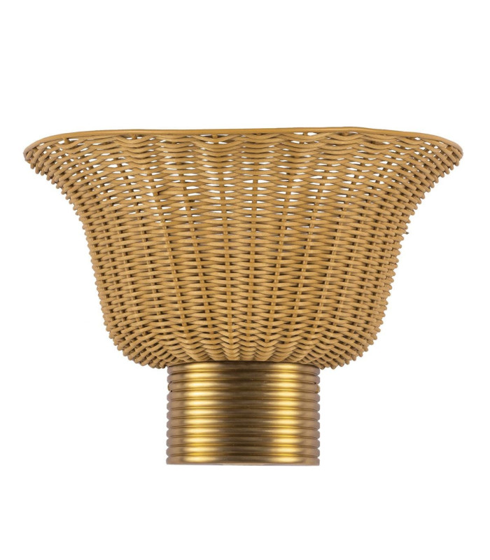 Kai Wall Light Brushed Gold & Rattan-9