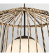 Arlen Large Outdoor Pendant Light Black & Rattan IP44-6
