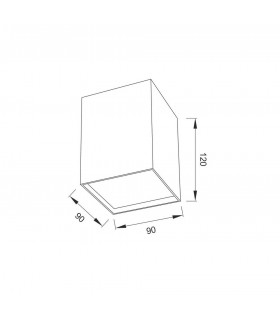 Flush Square 1 x GU10, Silver - 2