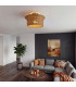 Kai Flush Ceiling Light Brushed Gold & Rattan-2