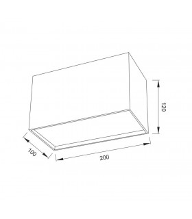 Flush Rectangular 2 x GU10, White - 2