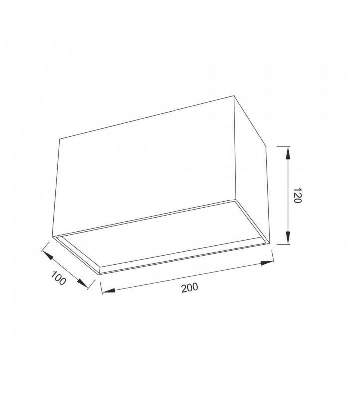 Flush Rectangular 2 x GU10, White - 2