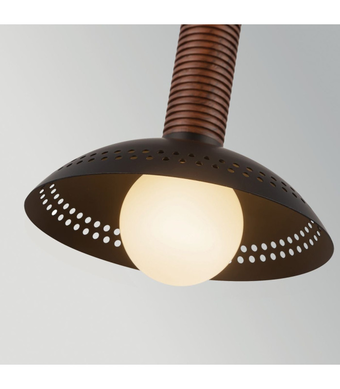 Arden Integrated LED Mini Pendant Light Matte Black Walnut Wood Veneer 3000K-4