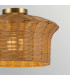 Kai Flush Ceiling Light Brushed Gold & Rattan-5