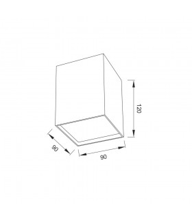 Flush Square 1 x GU10, White - 2