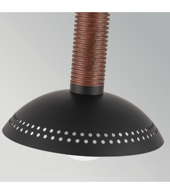 Arden Integrated LED Mini Pendant Light Matte Black Walnut Wood Veneer 3000K-6