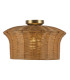 Kai Flush Ceiling Light Brushed Gold & Rattan-7