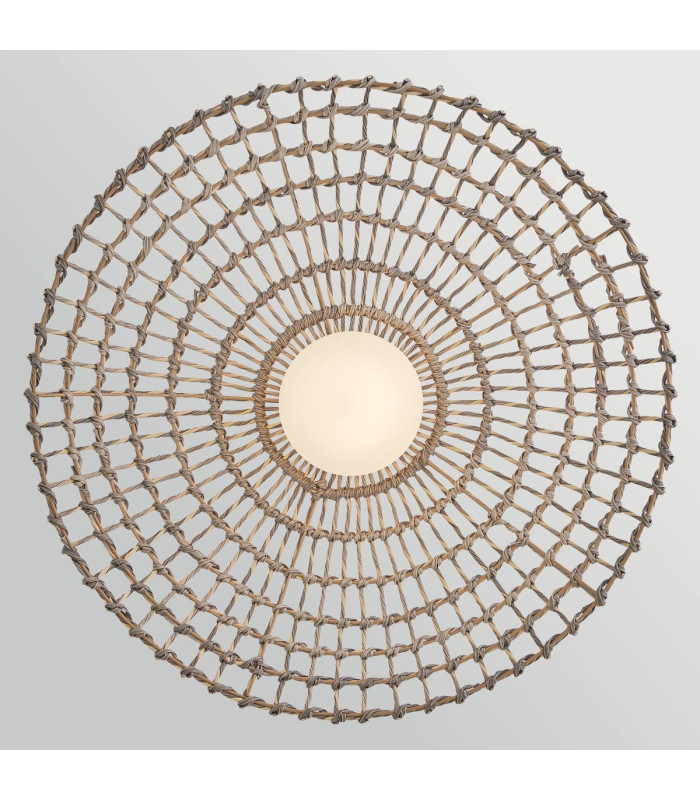 Arlen X-Large Outdoor Pendant Light Black & Rattan IP44-6
